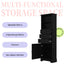 Elegant Black High Storage Cabinet with 3 Drawers