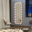62.6-inch x 23.3-inch pink Hollywood illuminated full body vanity mirror with 3 color modesstanding floor mirror touch control - Korvel