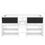 Twin Size Low Loft Bed with Two Movable Shelves and Ladder,with Decorative Guardrail Chalkboard,White - Korvel