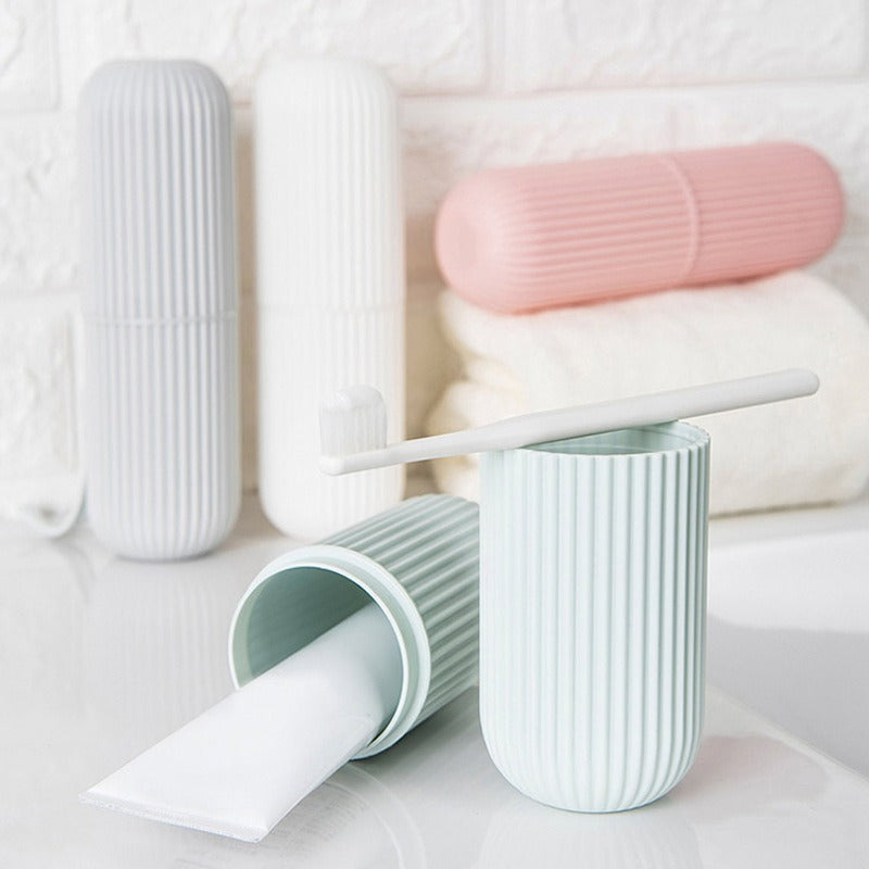 Plastic toothbrush box portable toothbrush cup brushing teeth mouthwash cup and dental cylinder - Korvel