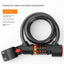 1.2M/1.8M Bike Lock Anti-theft 5 Digit Combination Password Security Lock With LED Light MTB Road Bike Steel Cable Bicycle Lock - Korvel