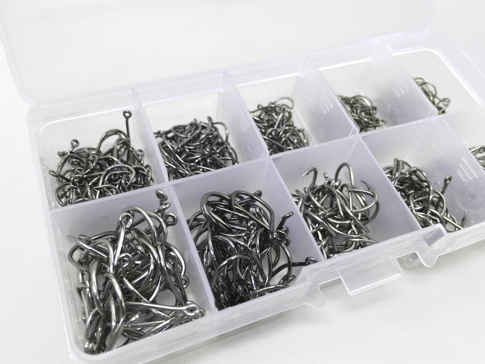 Rompin 500pcs Ganchos de Pesca de Acero al Carbono de Tamaños Mixtos