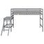 Premium Twin Loft Bed with Platform and Ladder in Grey