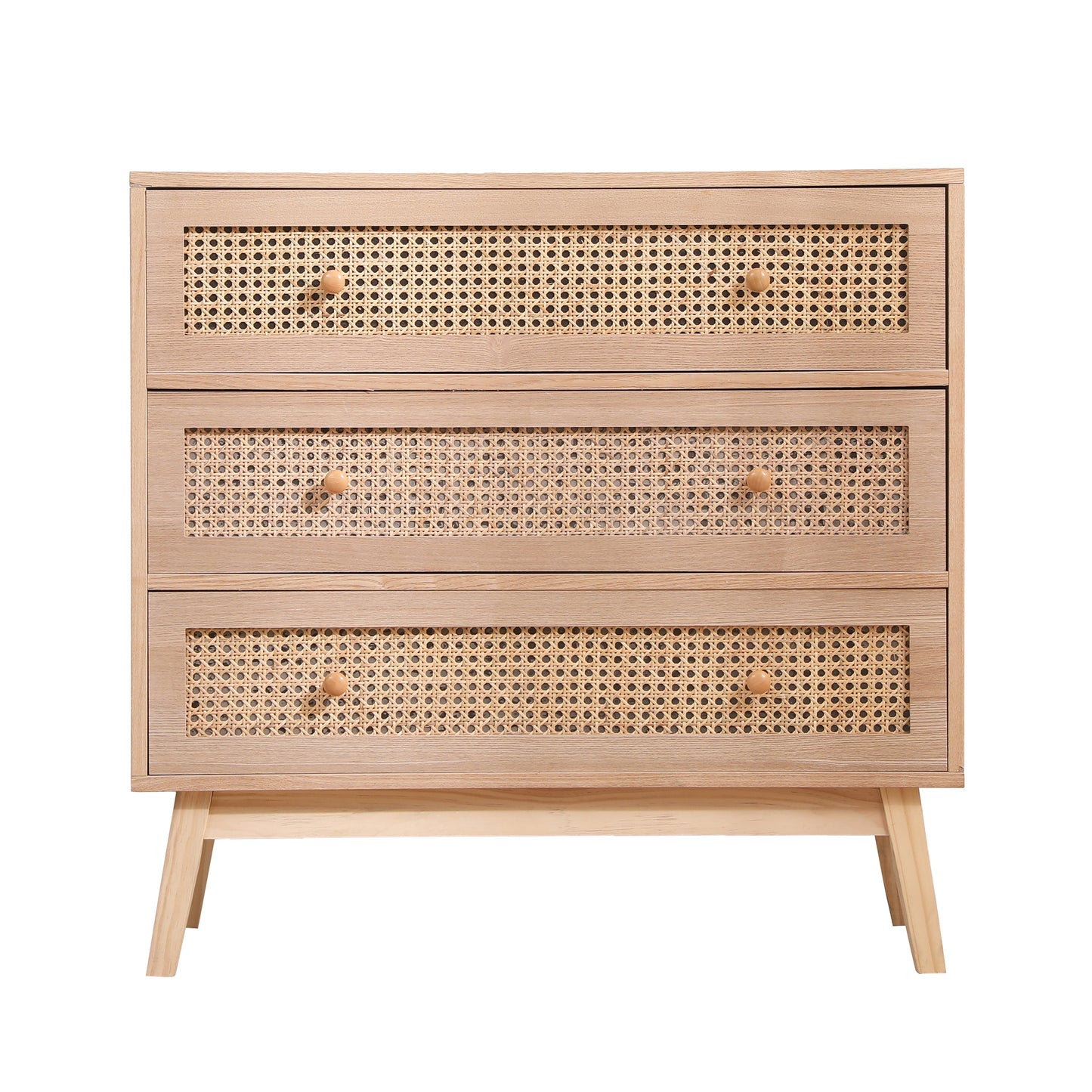 Cabinet de rangement en rotin à 3 tiroirs de 31,5" pour chambre et salon