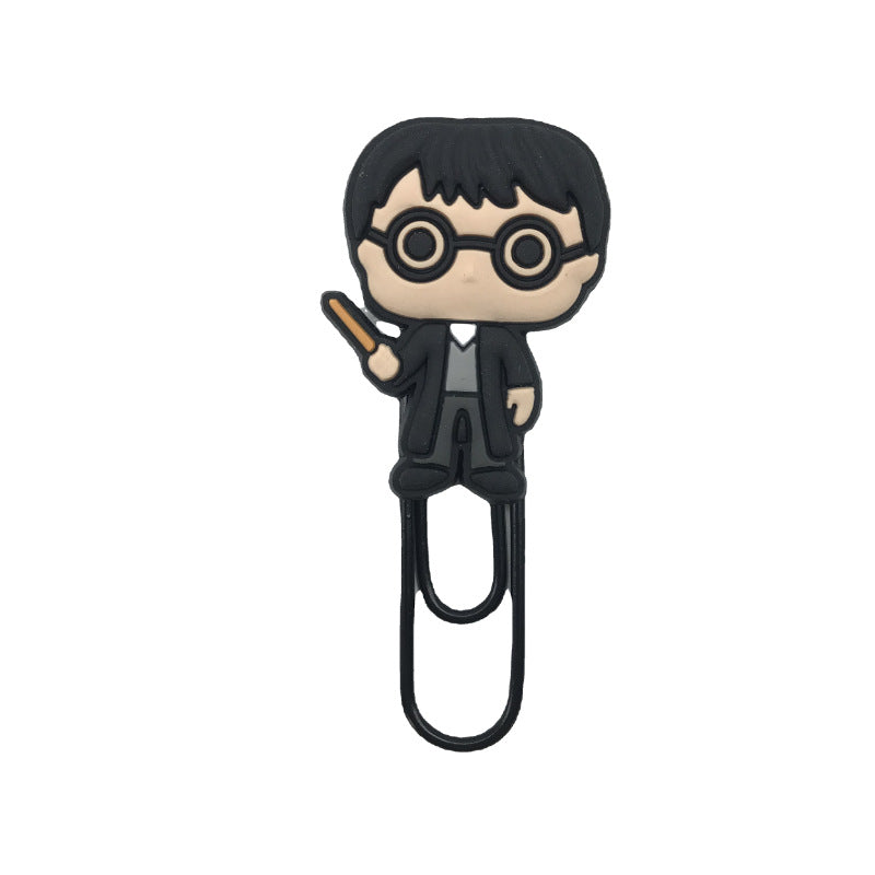 12Pcs Harry Potter Paper Clip Bookmarks Personality PVC Student Office Notes Hand Ledger Decorative Small Pins - Korvel