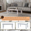 ON-TRANS Modern Glass Mirrored Coffee Table with Adjustable Height