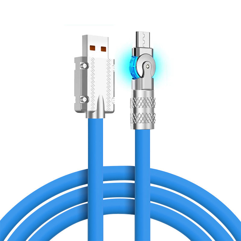 The New Rotary Type-C Data Cable Super Fast Charging Cable Is Applicable To Huawei Apple Xiaomi Android Mobile Phone Charging Cable - Korvel