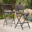 Taburetes de Bar de Wicker para Exterior - Set de 2 Piezas, Multimarrón