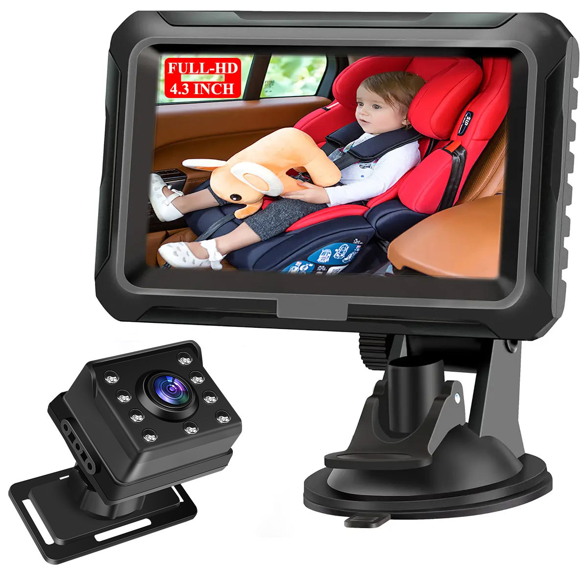 Moniteur vidéo pour bébé HD 1080P de 4,3 pouces