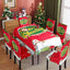 Christmas Waterproof Printed Tablecloth and Chair Cover Set