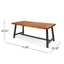 Carlie Outdoor Dining Table with Rustic Metal Legs