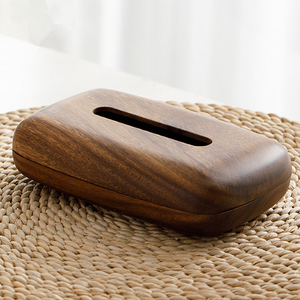 Solid wood tissue box simple household paper box hotel dining table office wooden paper box - Korvel