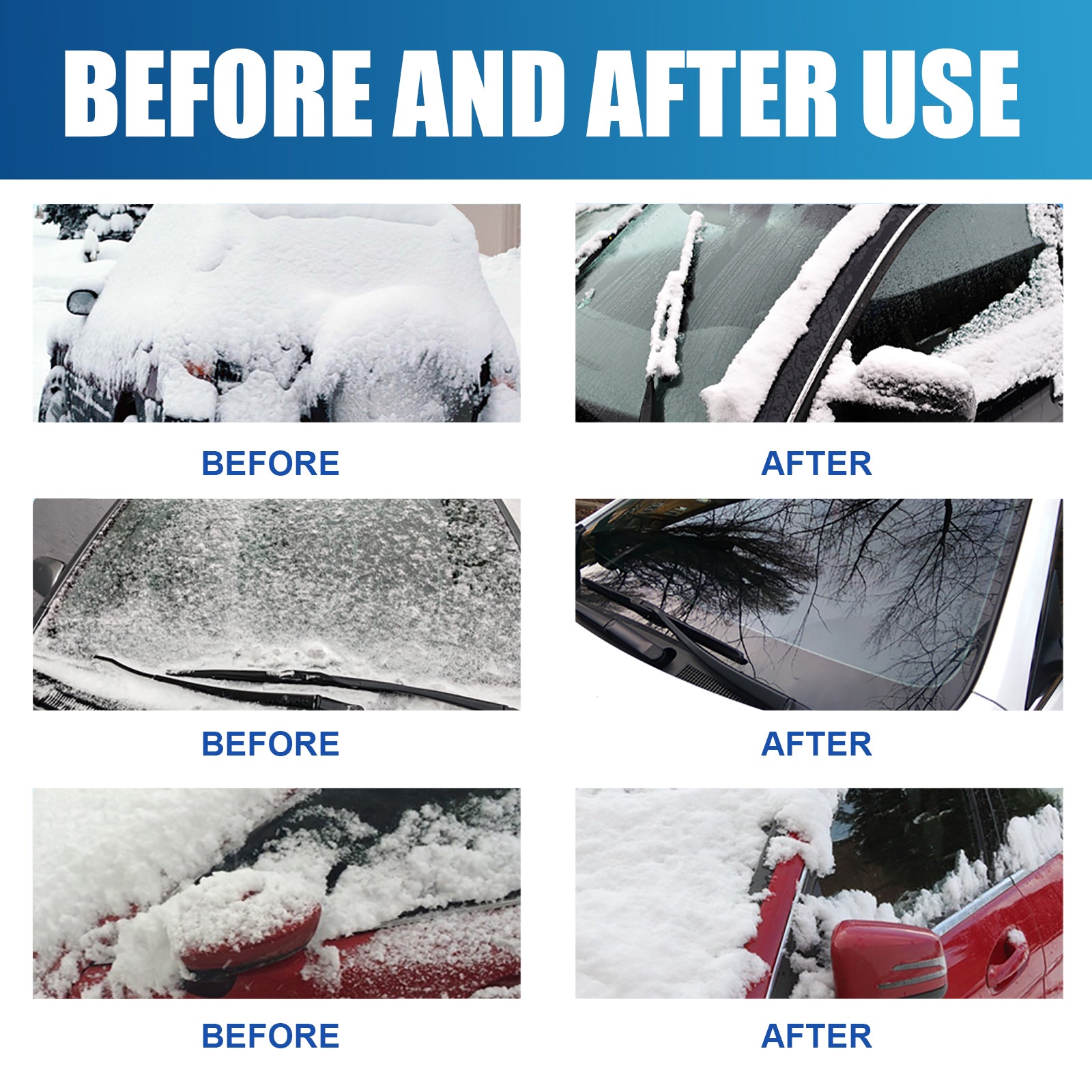 Deicing Agent, Winter Car Glass Fast Melting Snow Remover Front Windshield Snow Repellent - Korvel