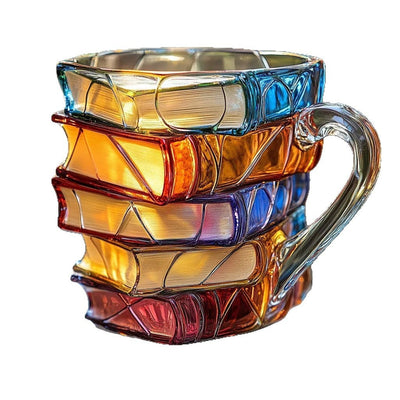 Colorful Books Coffee Cup Unique Stacked Books Coffee Cup - Korvel