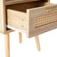15.75" Rattan End table with drawer and solid wood legs Modern nightstand side table for living room natural - Korvel