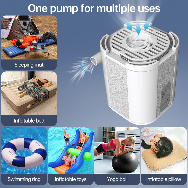 Mini Electric Pump for Inflating/Deflating Air Mattresses & Swimming Rings, Portable for Camping - Korvel