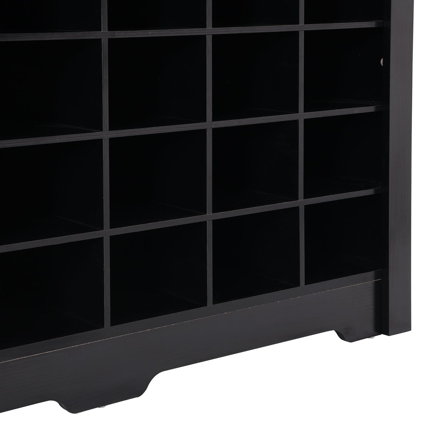 ONTREND Sleek Design 24 Shoe Cabinet - Modern Black Organizer
