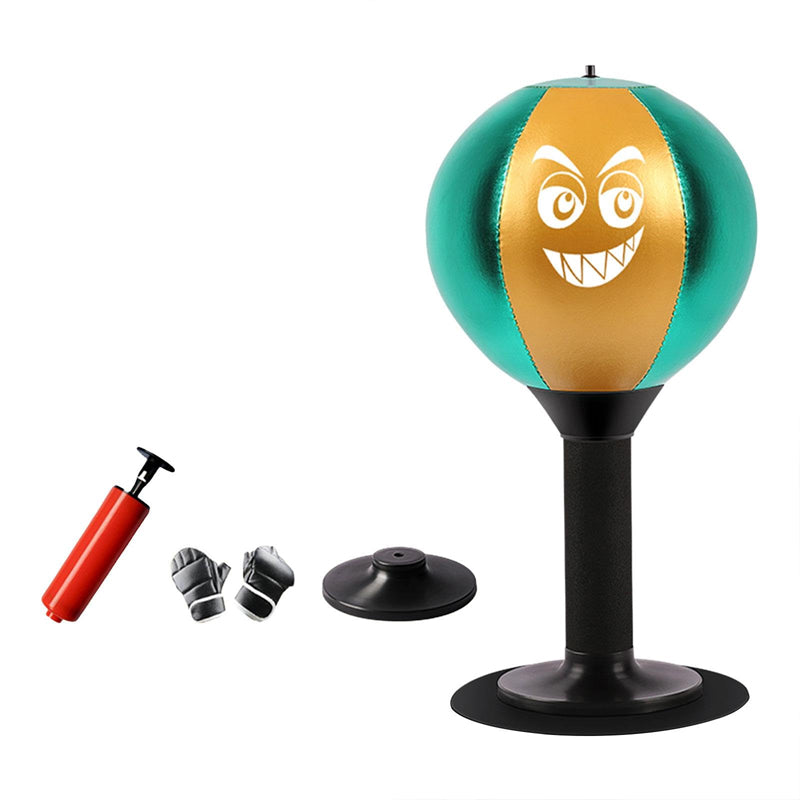 Stress Relief Punching Suction Cup Base Fighting Speed Ball Spring Foam Set Easy Installation Inflatable for Fitness Equipment - Korvel
