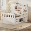 Cama plataforma tamaño twin Captain con almacenamiento en blanco
