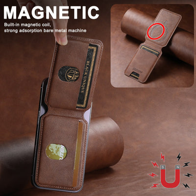 Premium PU Leather Magnetic Card Holder for Mobile Phones