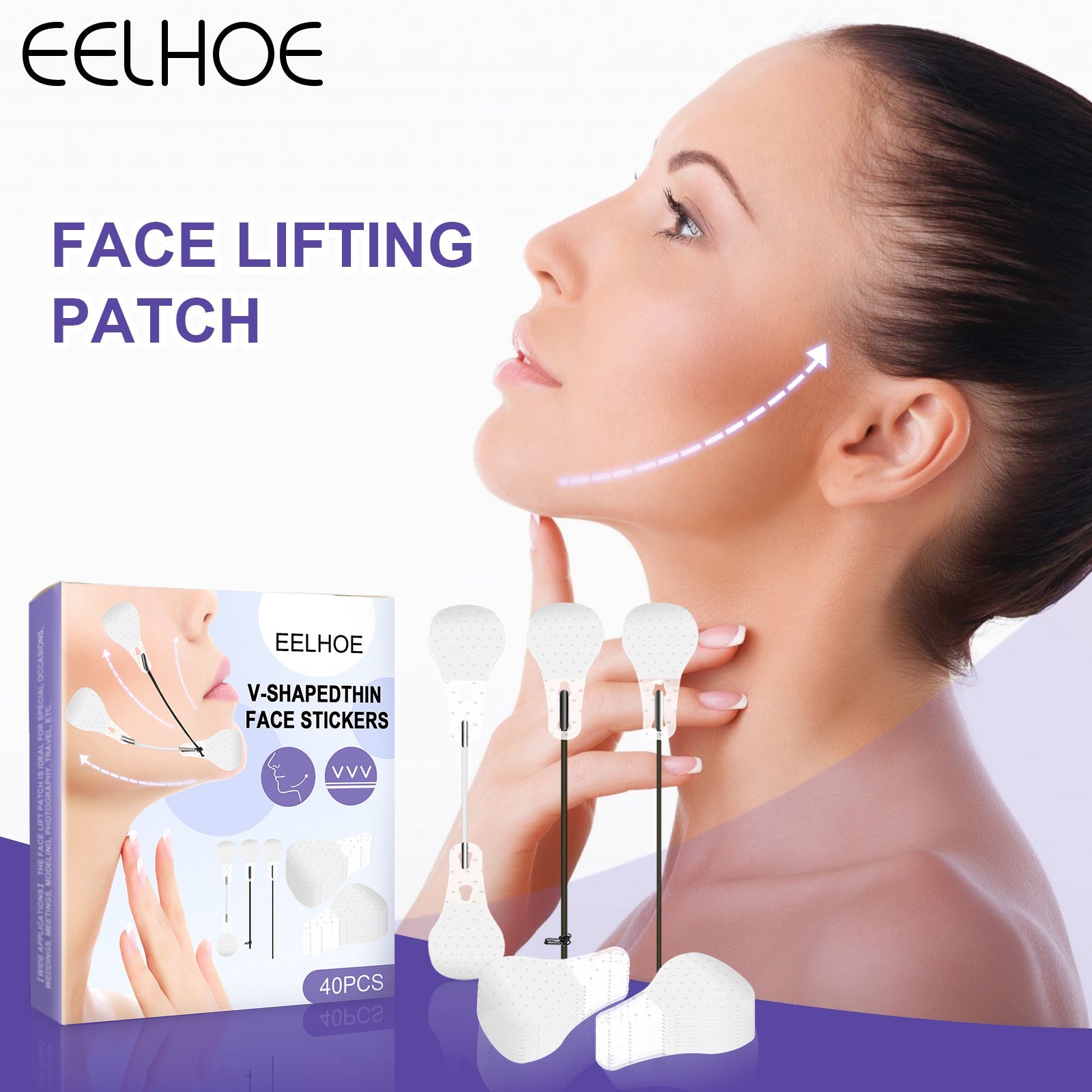 EELHOE EELHOE V Shape Thin Chin Muscle Lift To Eliminate Swelling And Shaping Patch Facial Skin Tightening And Shrinking Patch - Korvel
