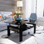 Rectangle Black Glass Coffee Table  Clear Coffee Table Modern Side Center Tables for Living Room Living Room Furniture - Korvel