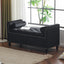 Storage Bench, 44.5-Inch Queen Velvet Button Bedside Bench, Entryway Living Room with Armrests, Nailhead Trim  Black - Korvel