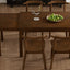 TOPMAX 65 "5-piece set with wheels and expandable dining table set 17.7" pull-out side table and small dining chair Brown - Korvel
