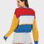Contrast Dropped Shoulder Long Sleeve Sweater - Korvel
