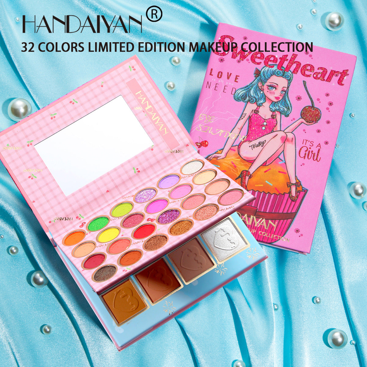 HANDAIYAN 32 Color Makeup Palette Set - Eye Shadow & Blush
