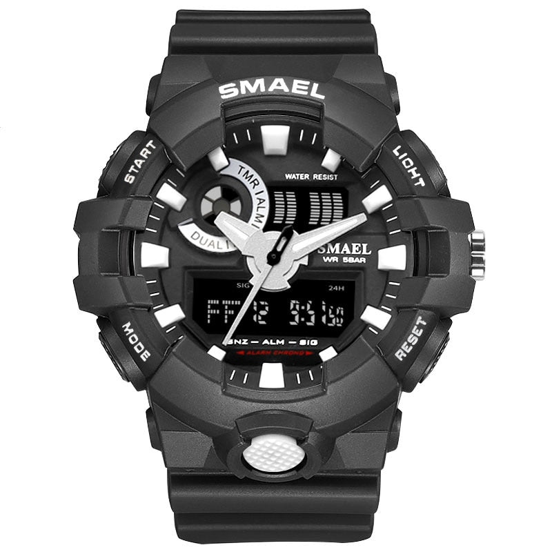 SMAEL 1642-2 Brand Luxury Cowboy Sport Watch New Men Military Watches Analog Army Digital Writwatch 8001 Waterproof Clock Men's Watch - Korvel