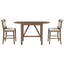 TOPMAX 3-Piece Wood Counter Height Drop Leaf Dining Table Set with 2 Upholstered Dining Chairs for Small Place, Brown - Korvel