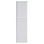 High bathroom storage cabinet with glass door, freestanding, two drawers and adjustable shelves, MDF board, painted white - Korvel