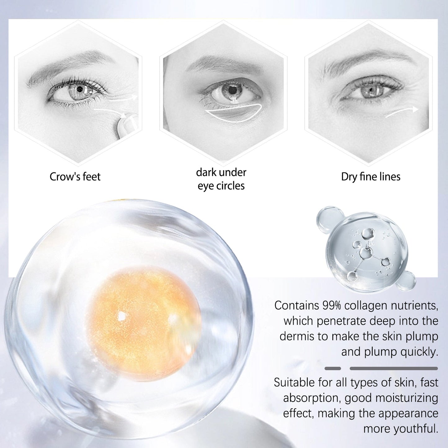 Hydrolyzed Collagen Eye Mask, Moisturize And Moisturize The Skin Around The Eyes To Reduce The Fine Lines In The Corners Of The Eyes - Korvel