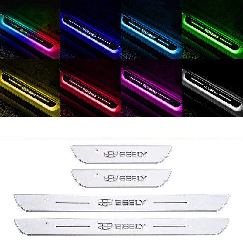 Lumière de bienvenue LED universelle en acrylique pour voiture - Ensemble de 4 pièces