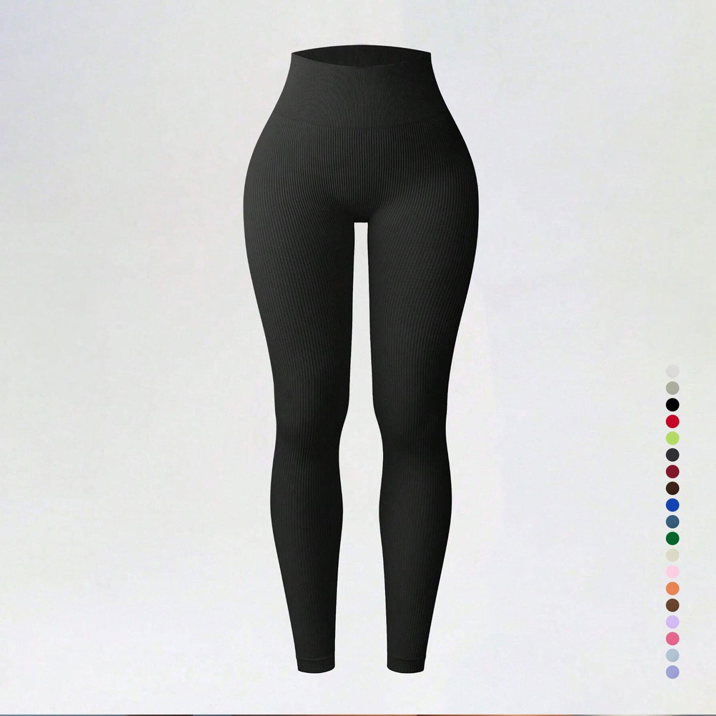 Threaded autumn and winter yoga pants seamless fitness pants high waisted sports yoga clothes leggings - Korvel