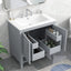 30" Bathroom Vanity with Sink, Multi-functional Bathroom Cabinet with Doors and Drawers, Solid Frame and MDF Board, Grey - Korvel