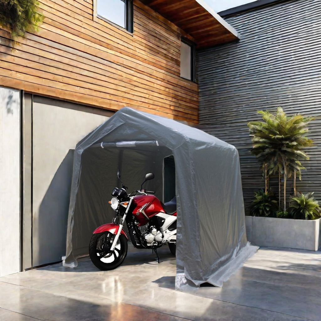 7x12 ft Portable Outdoor Gazebo Storage Shelter with Roll-Up Doors