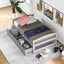 Twin size platform bed, with two drawers, gray - Korvel