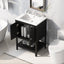 Meuble de salle de bain moderne noir de 24" avec évier en céramique élégant