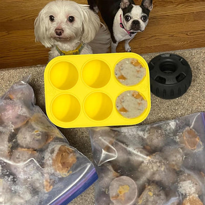 6 - cavity dog treat molds , compatible with Woof & Power Chewer Pupsicle, silicone for frozen treats, reusable for Pupsicle toy - Korvel