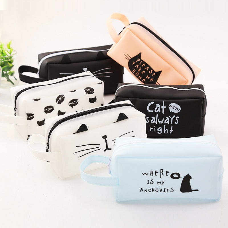 New Cat's Kingdom Pencil Bag Cartoon Cat Student Pencil Case Large Capacity Creative Stationery Box Pencil Bag - Korvel