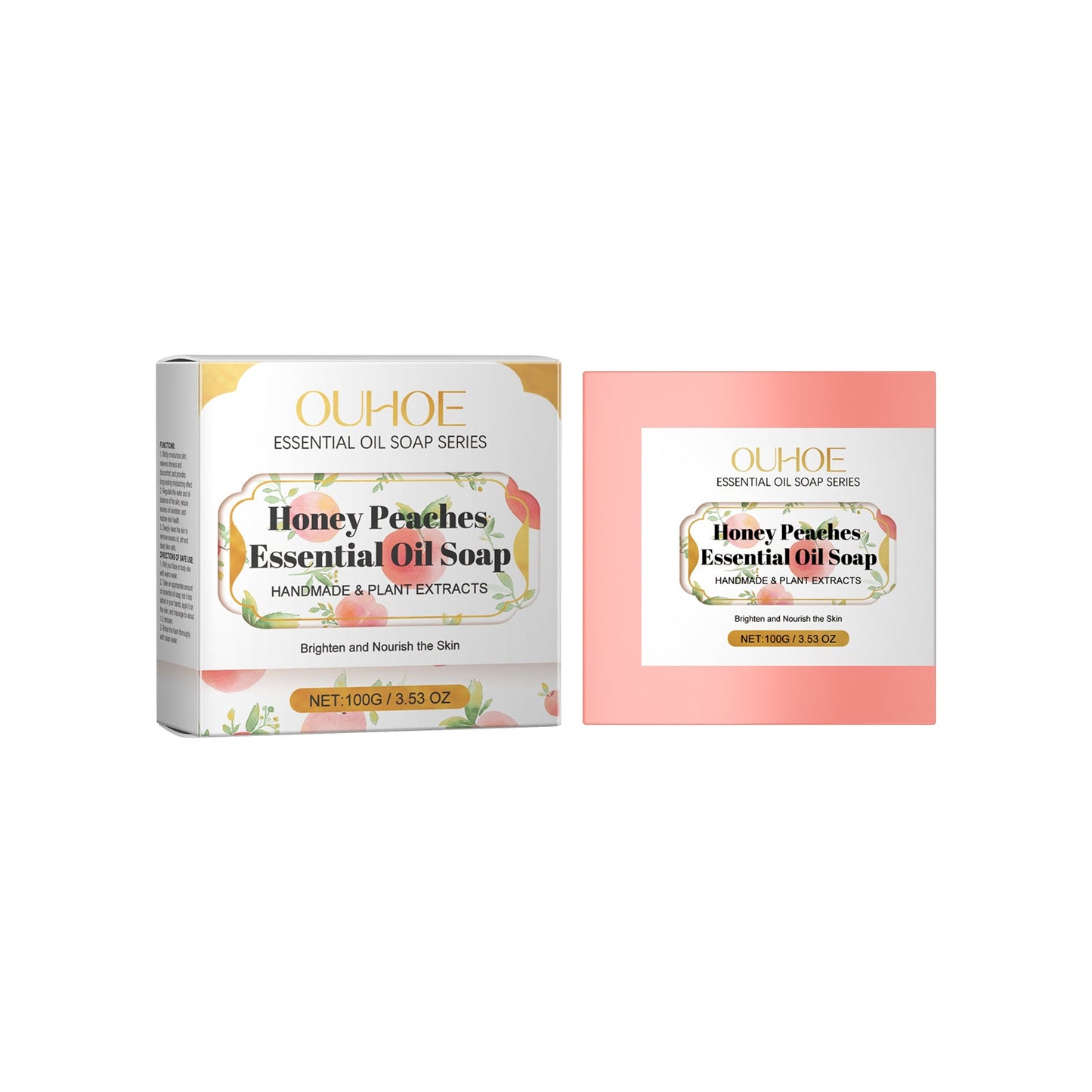 Peach Essential Oil Soap, Gentle Repair Moisturizing Oil Removal Refreshing Cleansing Body Cleansing Bath Essential Oil Soap - Korvel