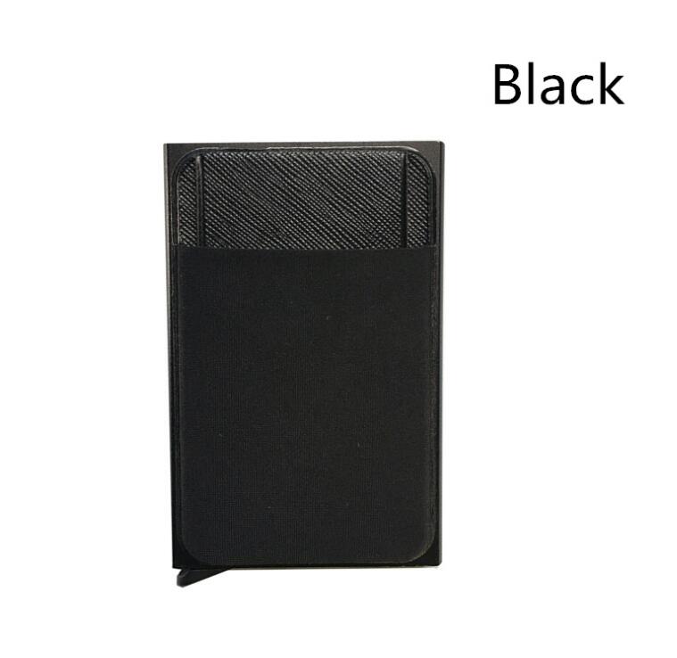 Business Men Credit Card Wallet Aluminum Cash ID Card Holder  Case Blocking Slim Metal Wallet Coin Purse Black - Korvel