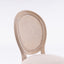French Style Solid Wood Frame Antique Painting Linen Fabric Rattan Back Dining Chair Set of 2 Cream - Korvel