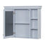 35'' x 28'' Blue Wall Mounted Bathroom Storage Cabinet with Mirror Door, Modern Bathroom Wall Cabinet with Mirror - Korvel
