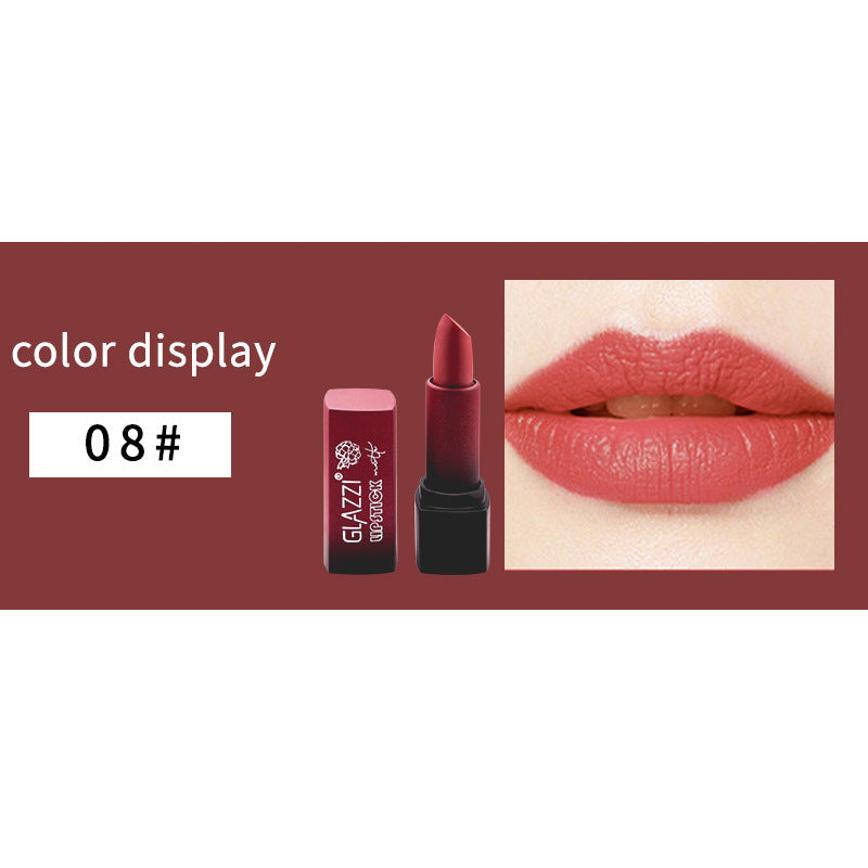 Small Square Tube Matte Matte Not Easy To Fall Off Lipstick Smooth Moisturizing Not Pull Dry Lasting Color Portable Lipstick Makeup - Korvel