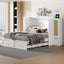 Cama Murphy Grande Blanca con Cajones y Armarios de Almacenamiento