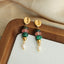 Natural Stone Freshwater Pearl Dangle Earrings - Korvel