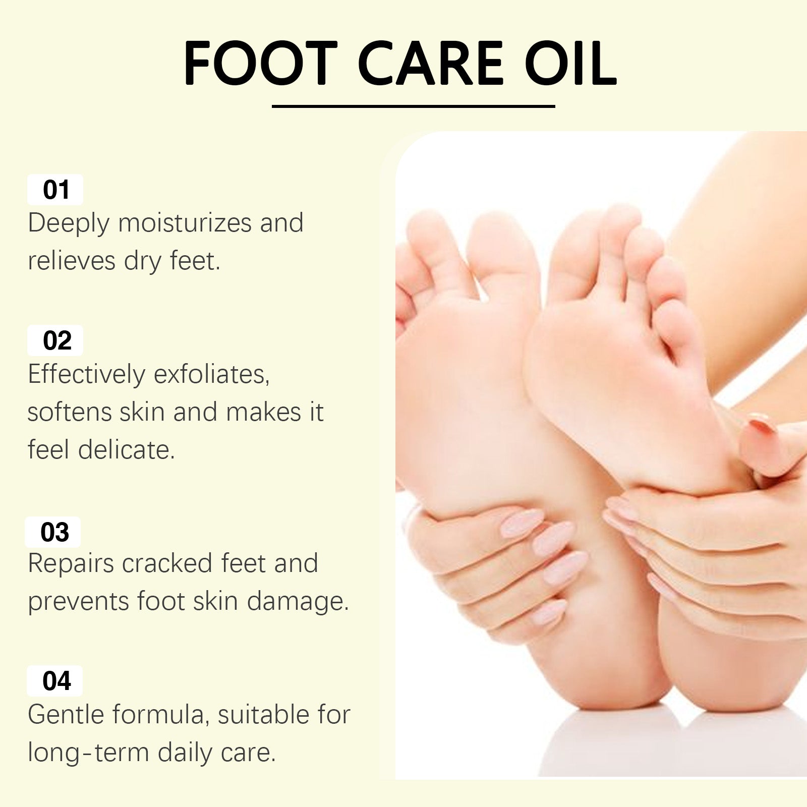 Foot Care Oil Gentle Exfoliating Delicate Moisturizing Hydrating Heel Care Oil - Korvel